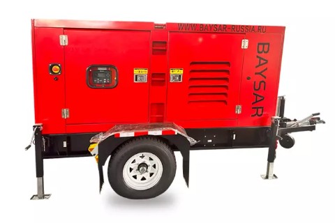 Дизельный компрессор BAYSAR UVSK 390-12DCHW со встроенным генератором 5кВт (220В)