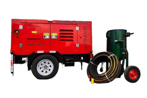 Пескоструйный компрессор BAYSAR DS185-7 в комплекте с установкой PST-PS-100-2