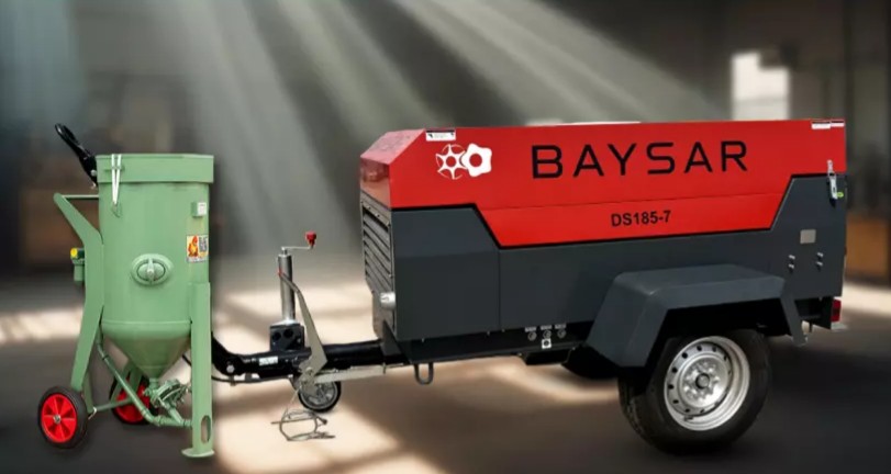 Пескоструйный компрессор BAYSAR DS185-7 в комплекте с установкой BlastRazor Z-200