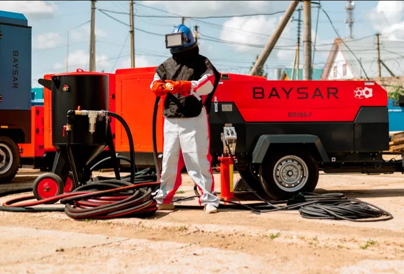Пескоструйный компрессор BAYSAR DS185-7 в комплекте с установкой PST-PS-200-2