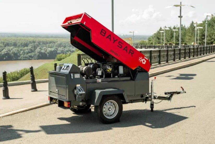 Дизельный компрессор BAYSAR DS185-7 на шасси