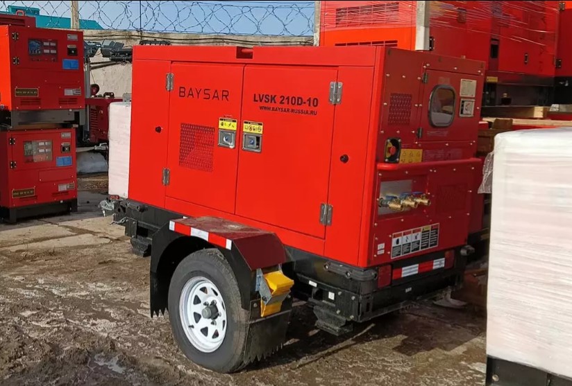 Дизельный компрессор с ПЖД BAYSAR LVSK 210D-10