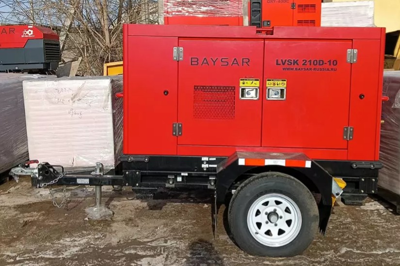 Дизельный компрессор с ПЖД BAYSAR LVSK 210D-10